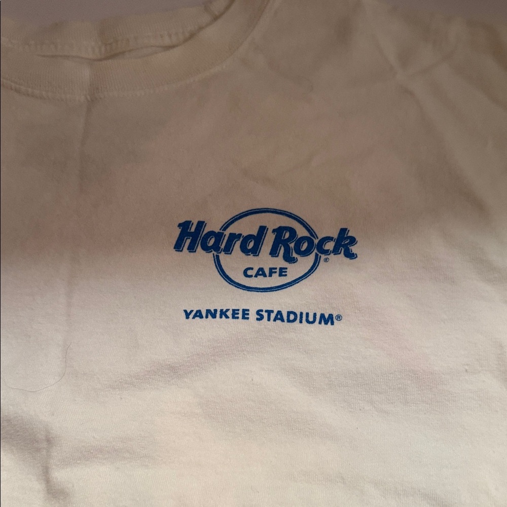 Vintage Hard Rock Cafe White Yankee Stadium & Majestic Derek Jeter tee - Picture 2 of 9